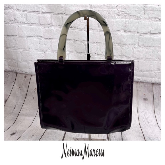 Neiman Marcus Handbags - Neiman Marcus Patent Purple Mini Tote
